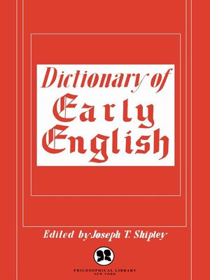 cover image of Dictionary of Early English